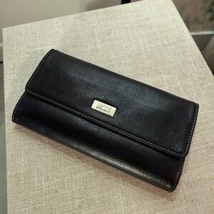 Esprit Y2K wallet 90s vintage all in one everyday carry leather check sleeve GUC